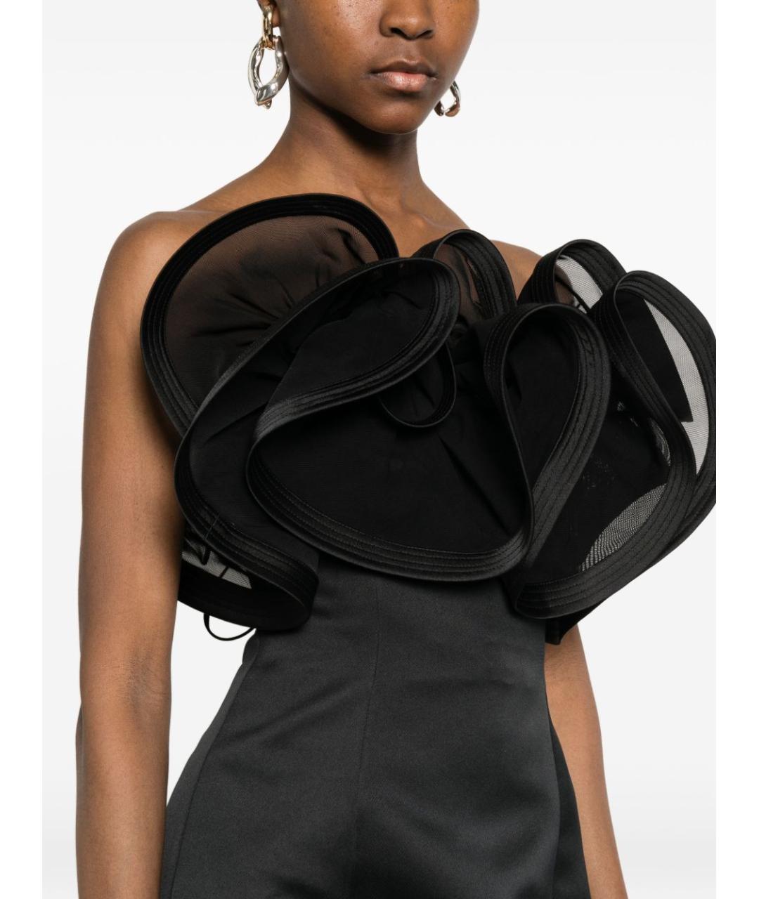 ELISABETTA FRANCHI Черное полиэстеровое коктейльное платье, фото 3