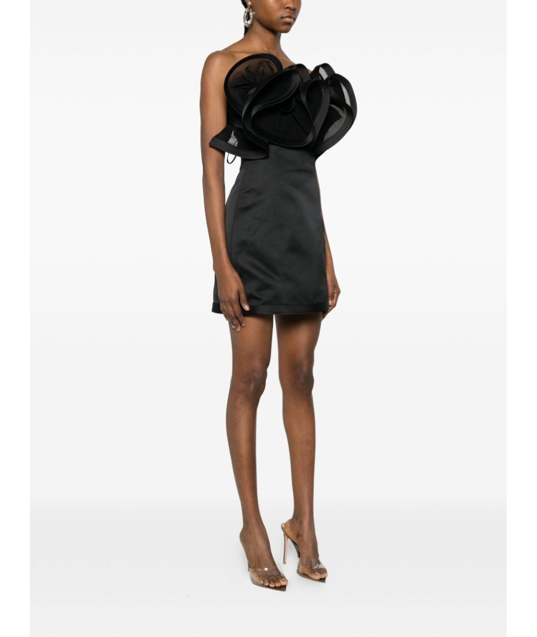 ELISABETTA FRANCHI Черное полиэстеровое коктейльное платье, фото 4