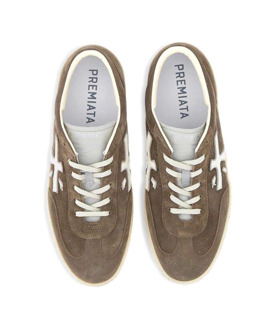 PREMIATA Коричневые замшевые низкие кроссовки / кеды, фото 3
