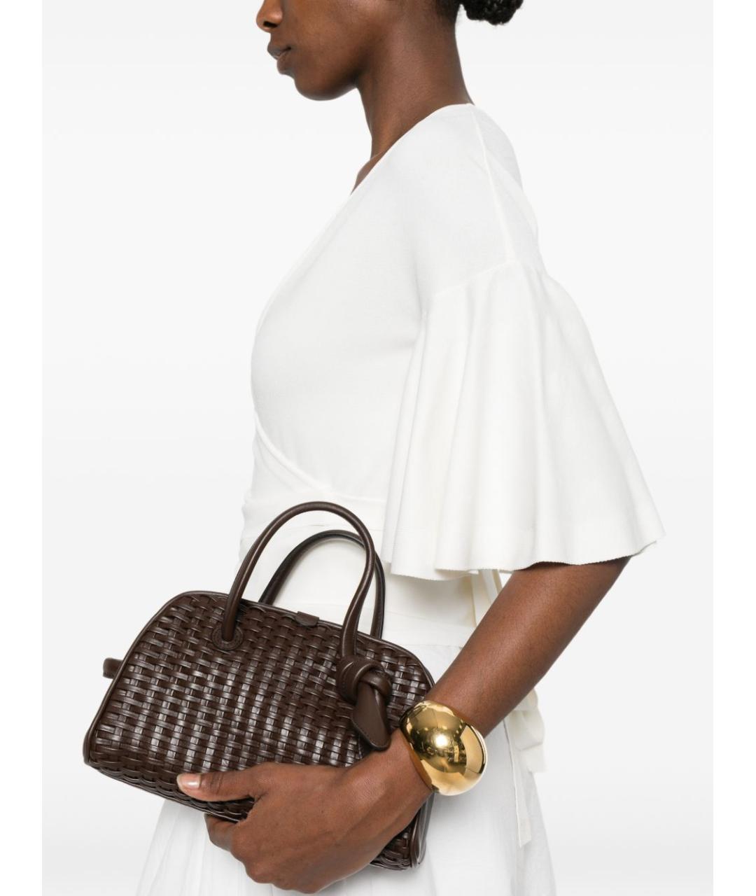 JACQUEMUS Коричневая кожаная сумка тоут, фото 4