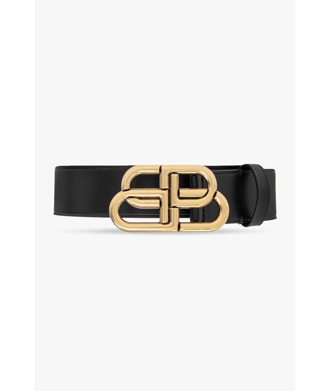 BALENCIAGA Черный кожаный ремень, фото 3