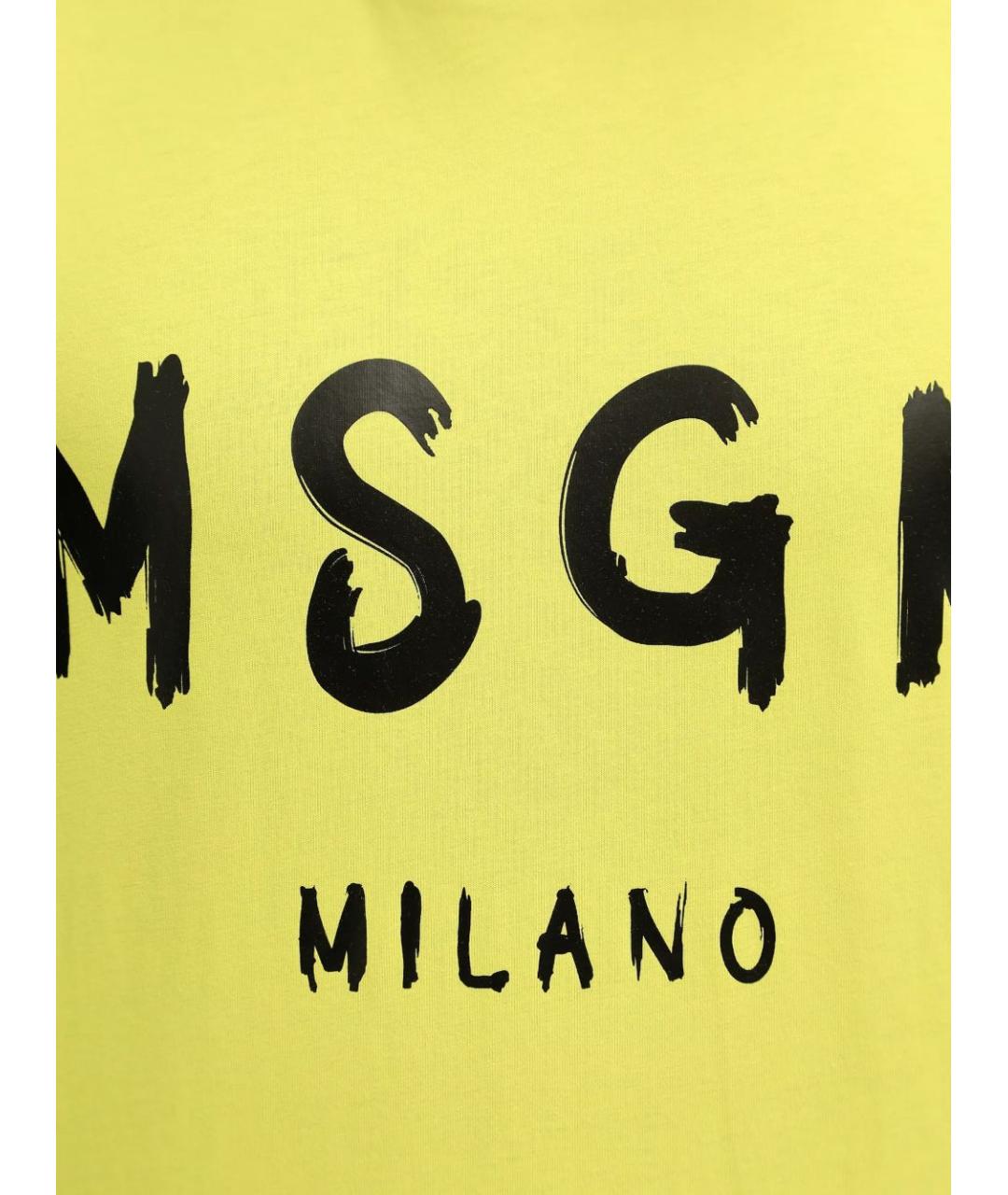 MSGM Желтая хлопковая футболка, фото 2