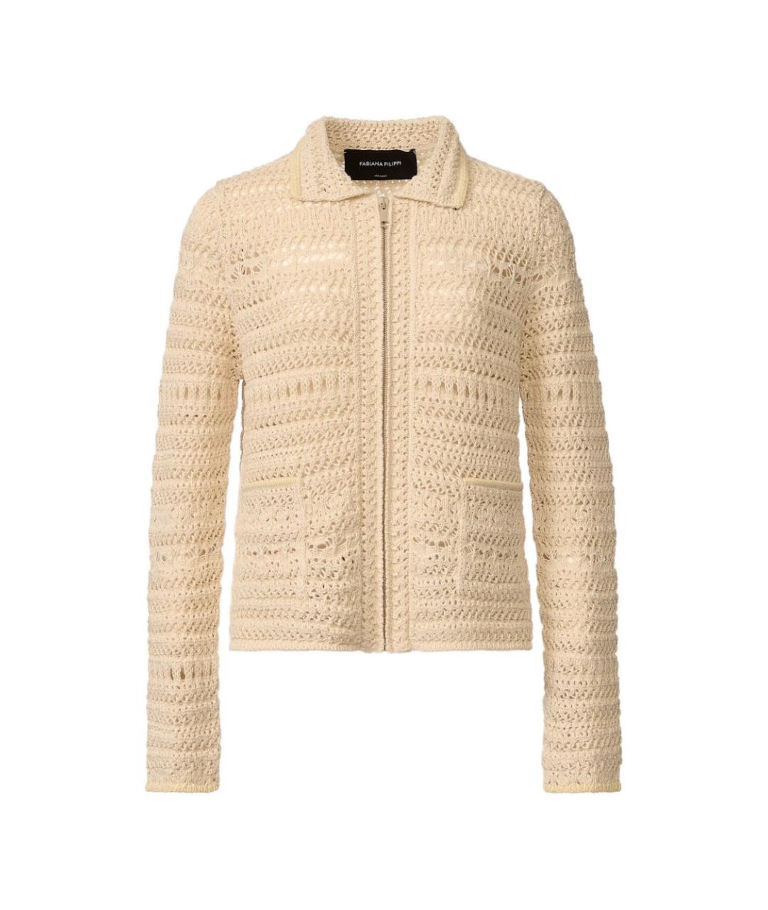 FABIANA FILIPPI Бежевый хлопковый кардиган, фото 1