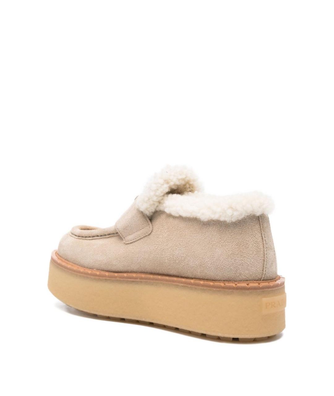 PRADA Бежевые замшевые лоферы, фото 3