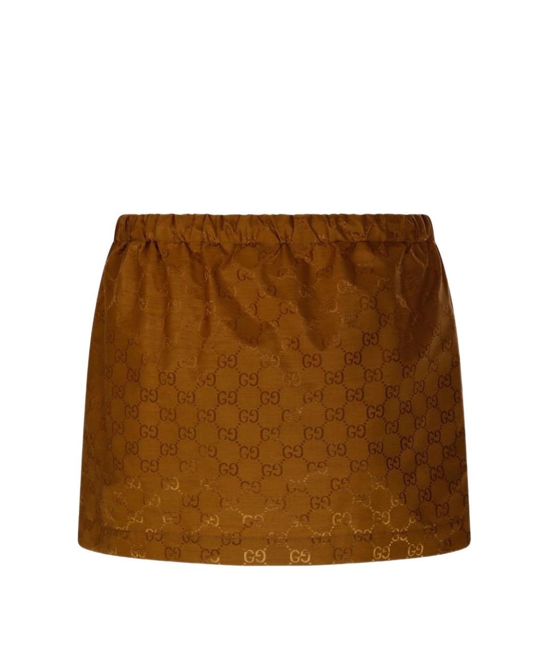 GUCCI Коричневая юбка мини, фото 2