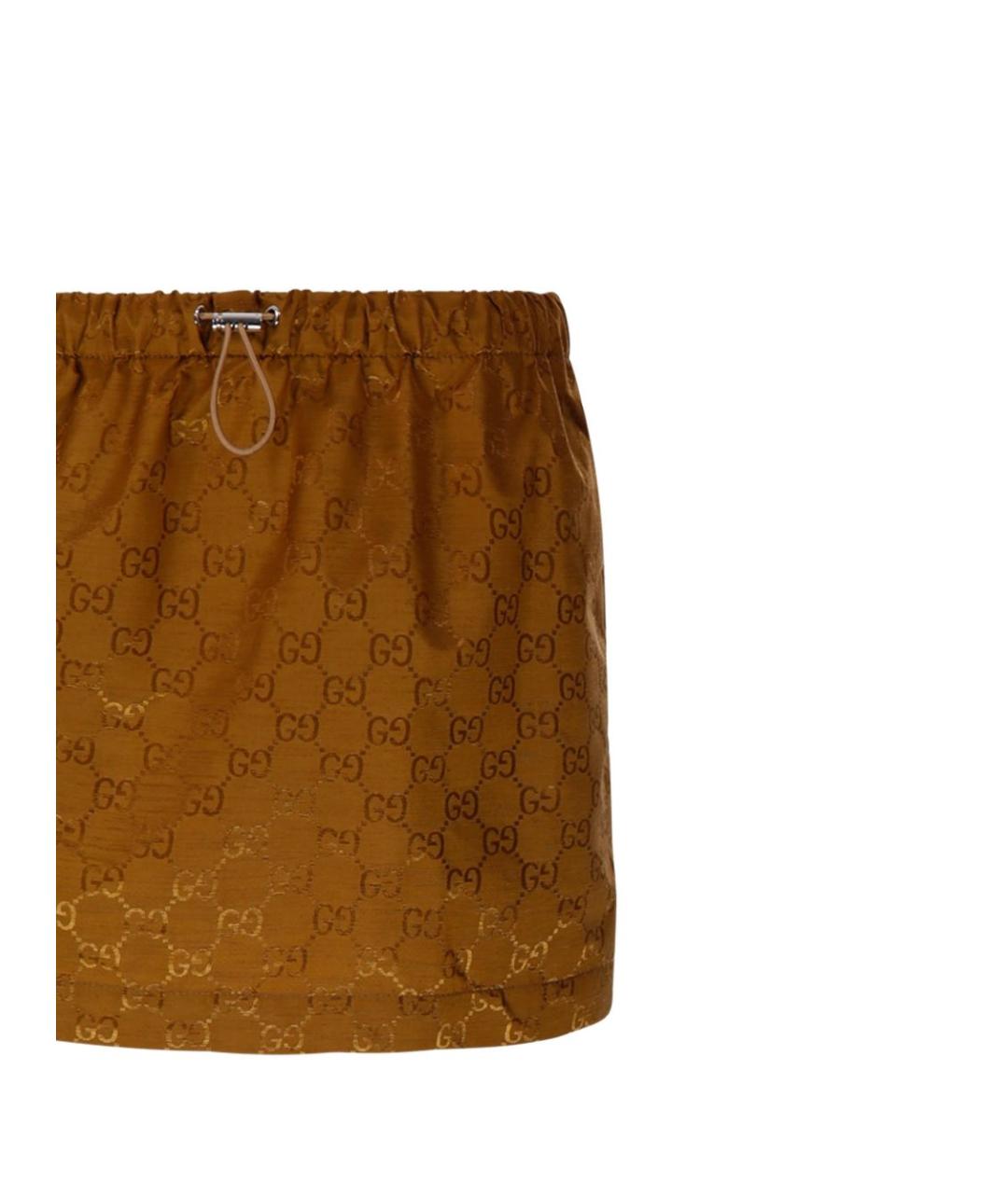 GUCCI Коричневая юбка мини, фото 3