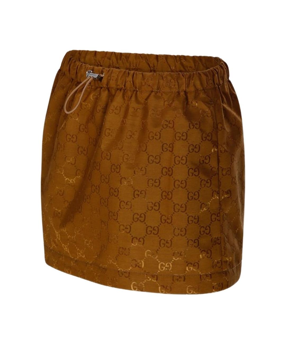 GUCCI Коричневая юбка мини, фото 4