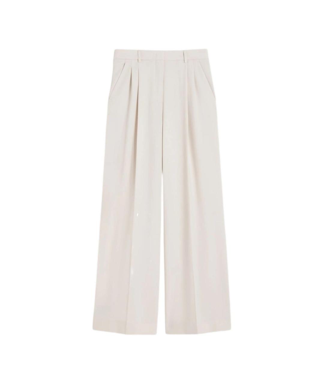 WEEKEND MAX MARA Бежевые полиэстеровые прямые брюки, фото 1