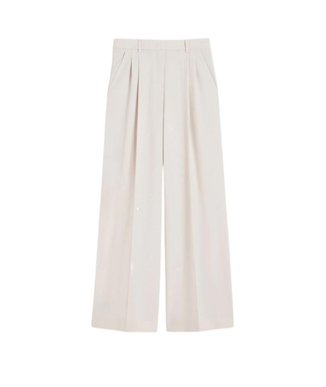 WEEKEND MAX MARA Бежевые полиэстеровые прямые брюки, фото 2
