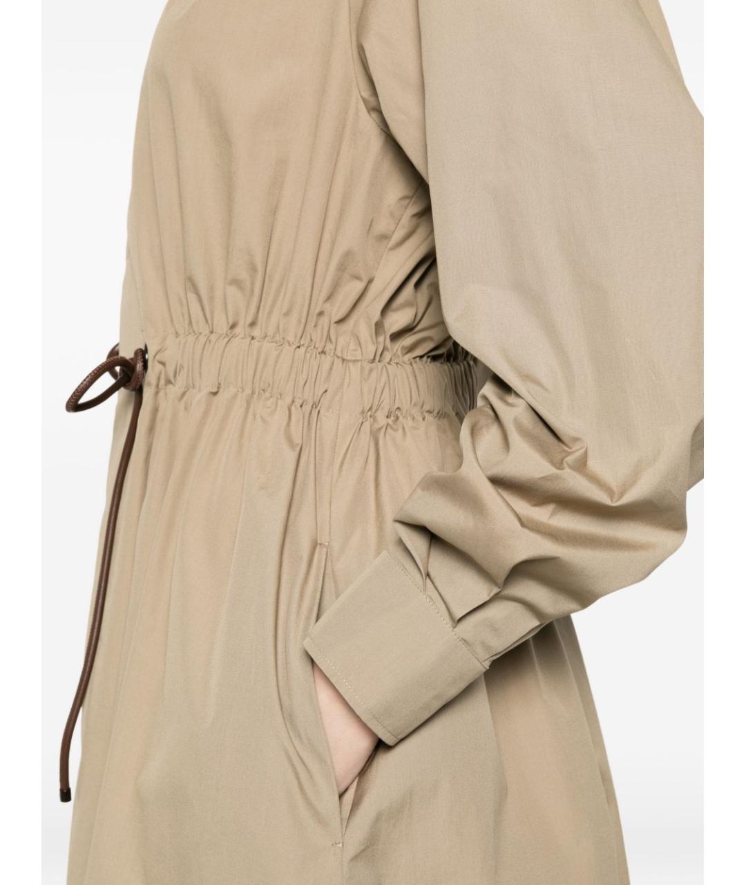 MAX MARA Бежевое хлопковое повседневное платье, фото 2