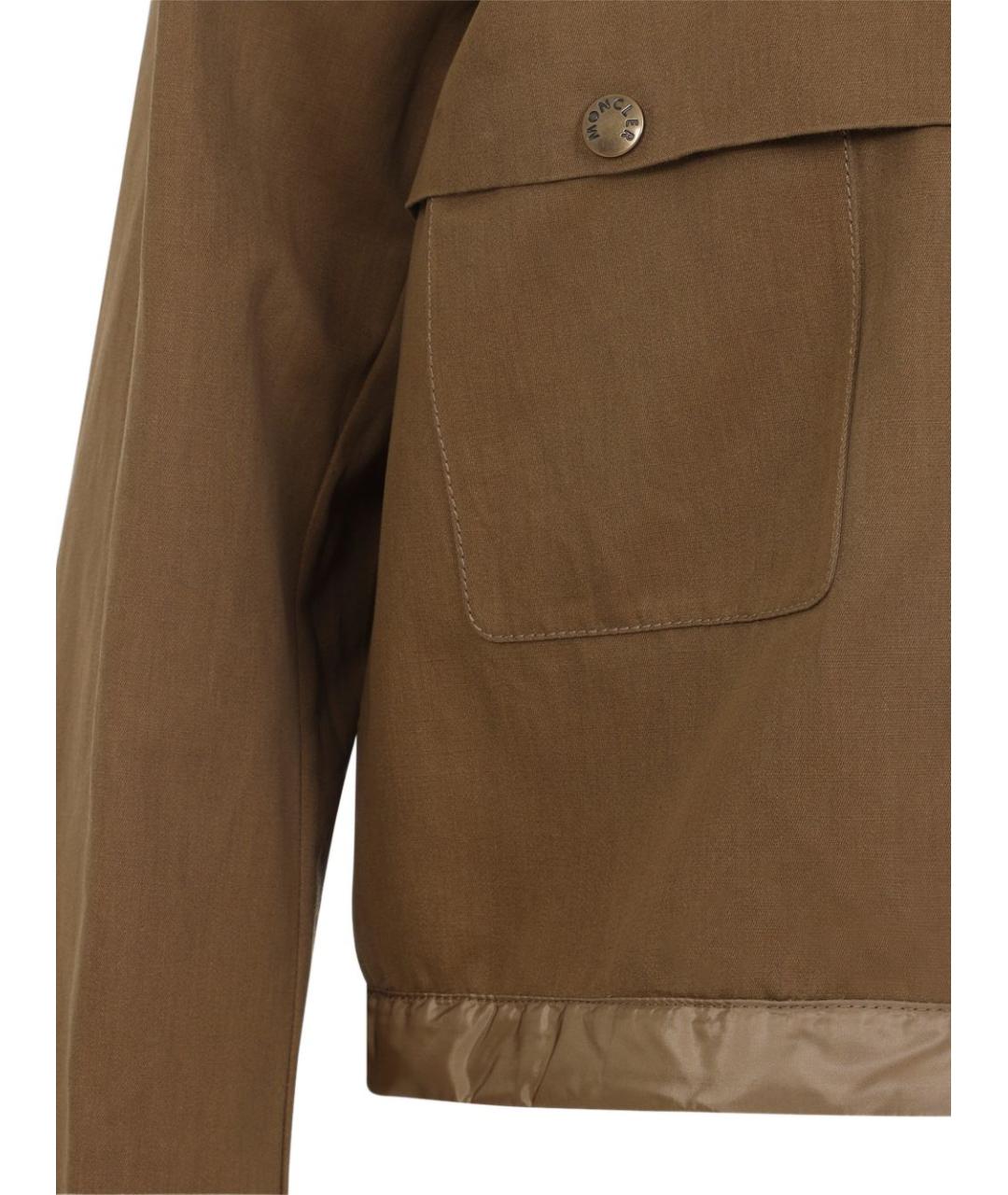 MONCLER Коричневая полиэстеровая куртка, фото 3