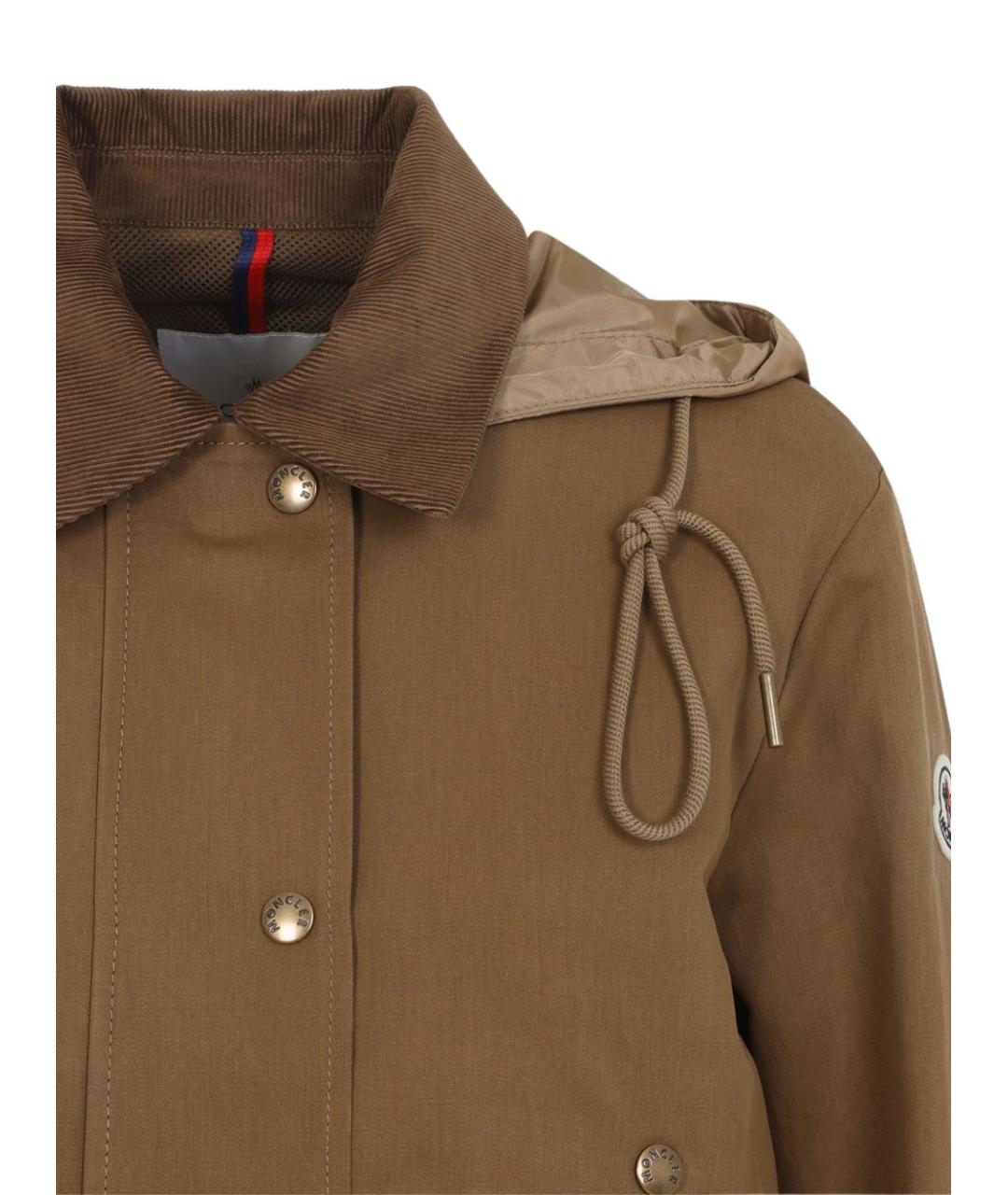 MONCLER Коричневая полиэстеровая куртка, фото 2