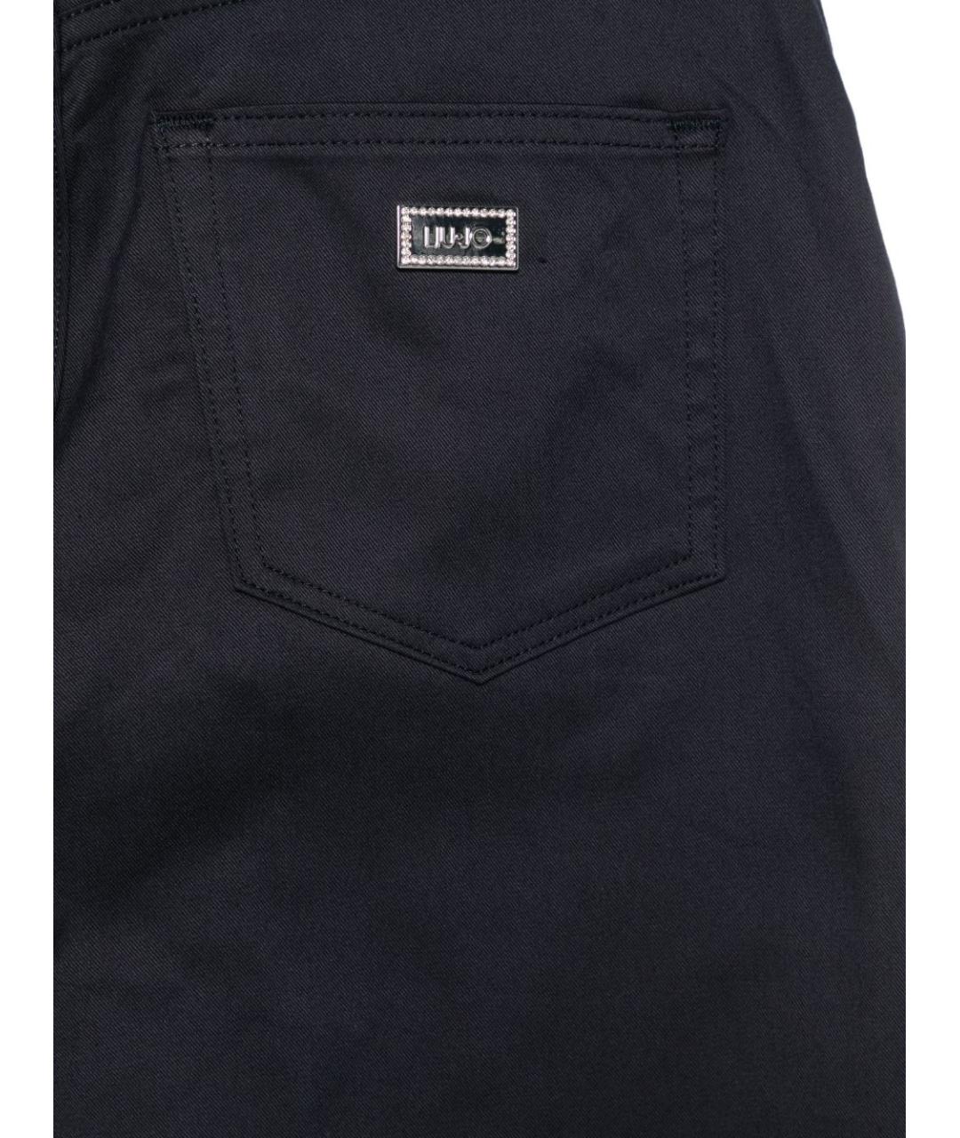 LIU JO Синие хлопковые прямые брюки, фото 2