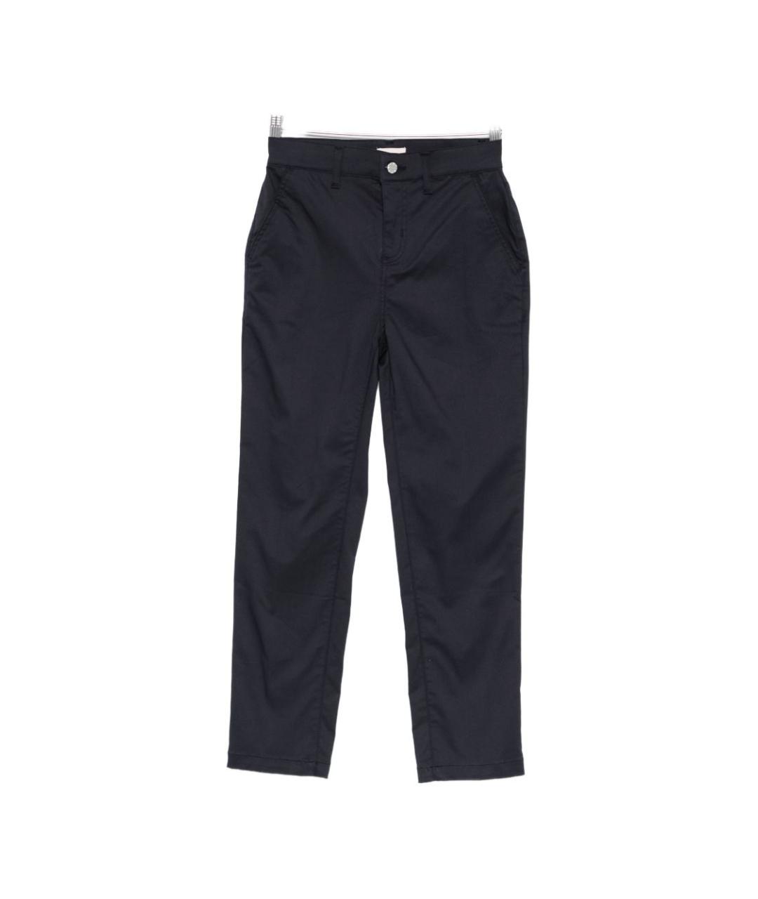 LIU JO Синие хлопковые прямые брюки, фото 1