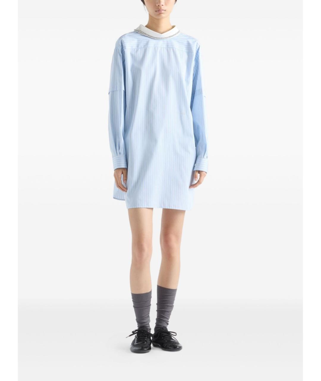 PRADA Голубая хлопковая блузы, фото 3