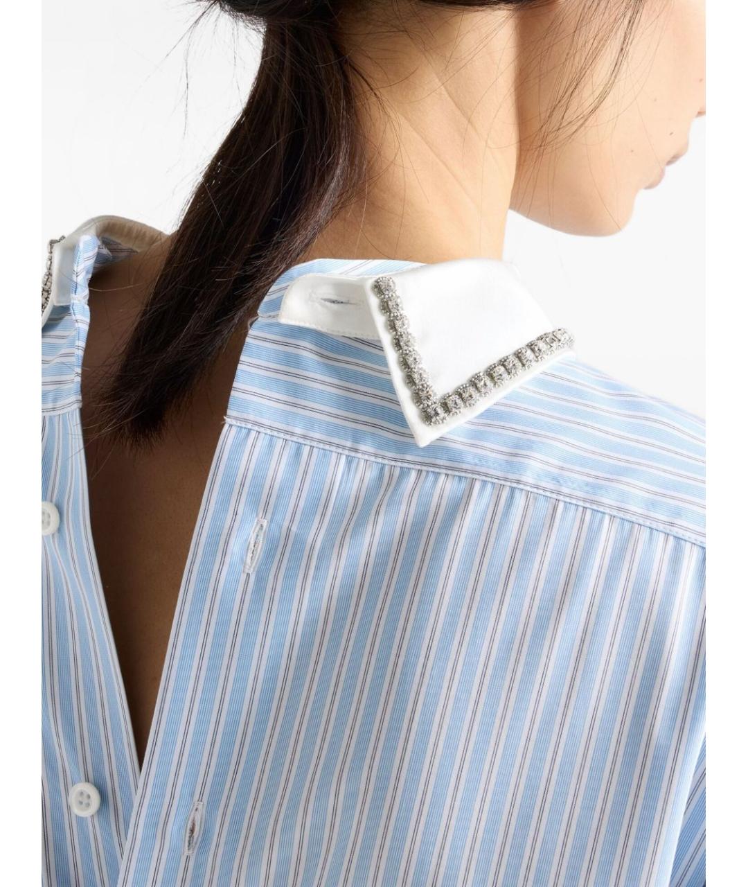 PRADA Голубая хлопковая блузы, фото 4