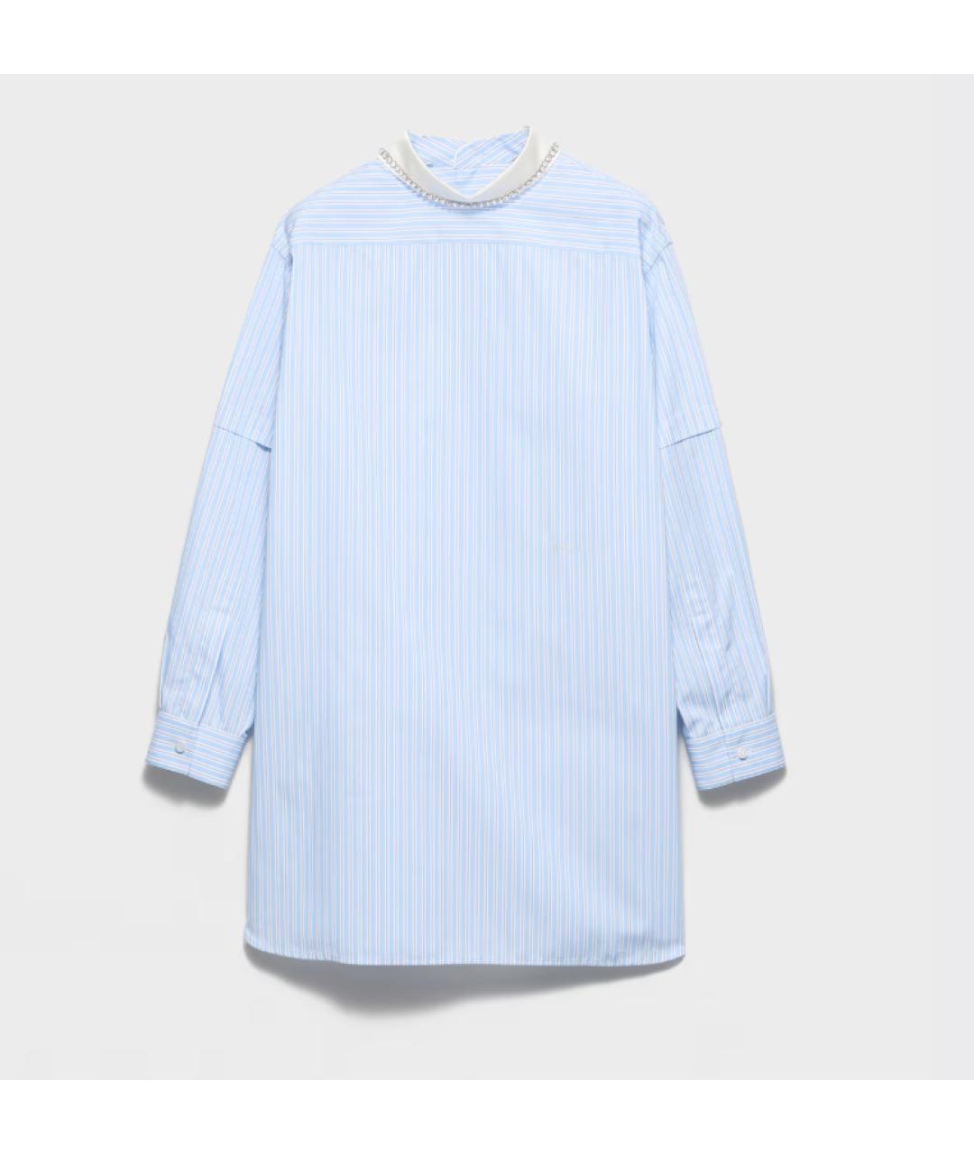 PRADA Голубая хлопковая блузы, фото 7