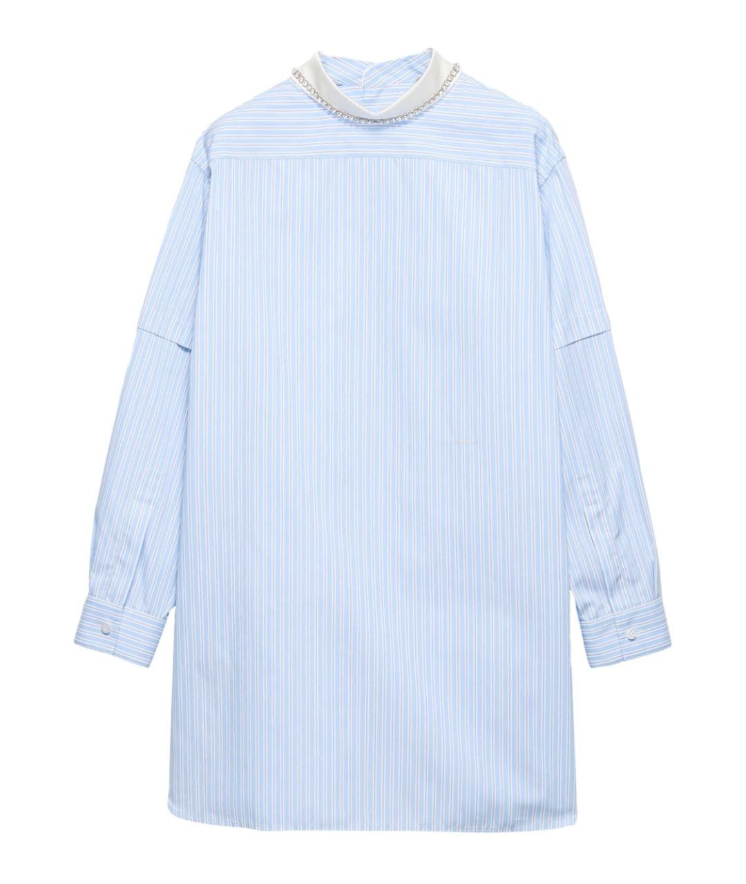 PRADA Голубая хлопковая блузы, фото 6