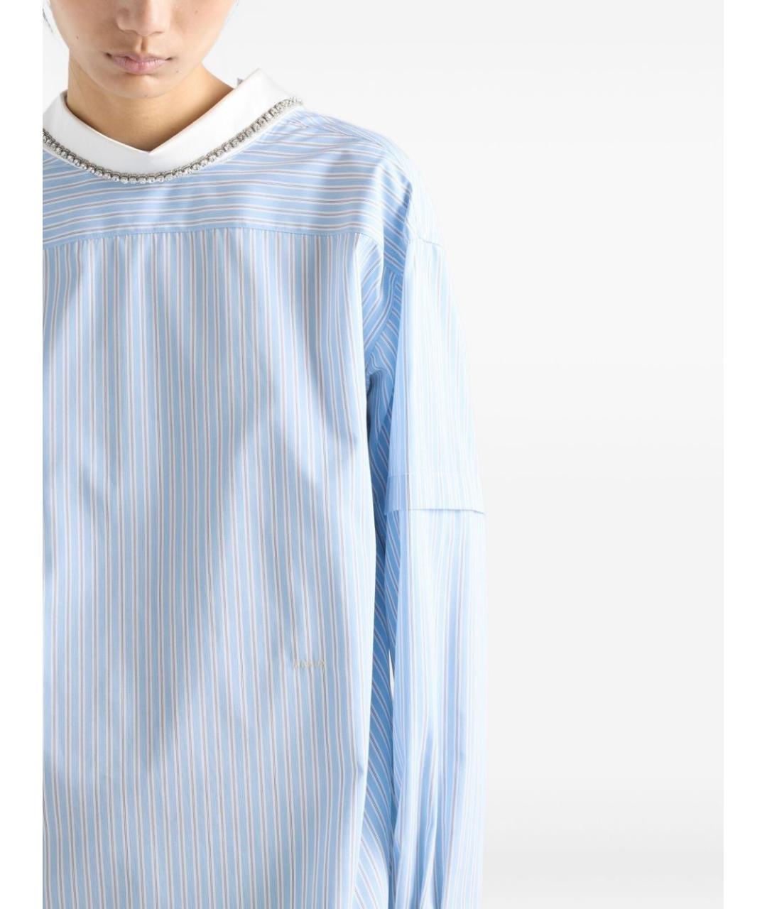 PRADA Голубая хлопковая блузы, фото 2