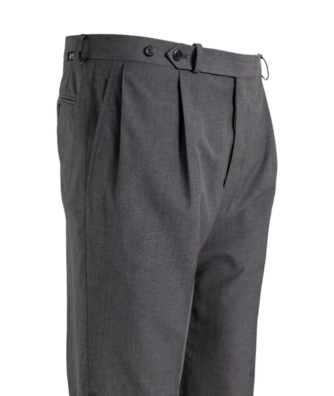 PRADA Серые шерстяные повседневные брюки, фото 4