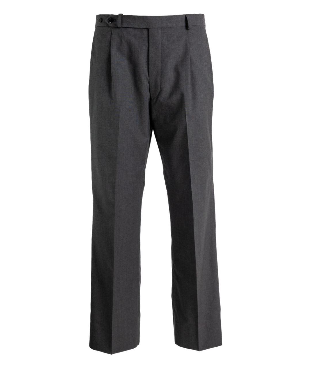 PRADA Серые шерстяные повседневные брюки, фото 1