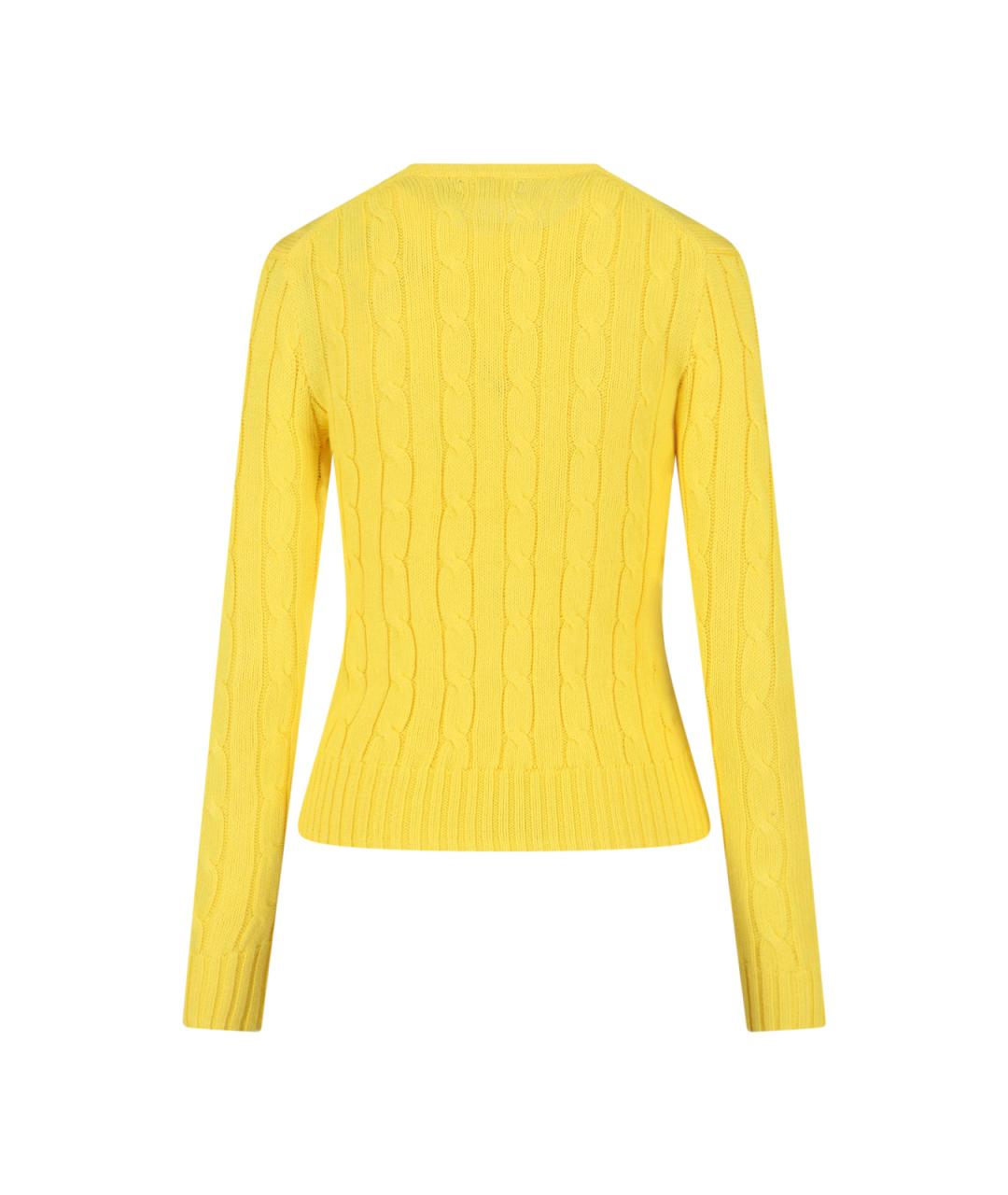 POLO RALPH LAUREN Желтый хлопковый джемпер / свитер, фото 2