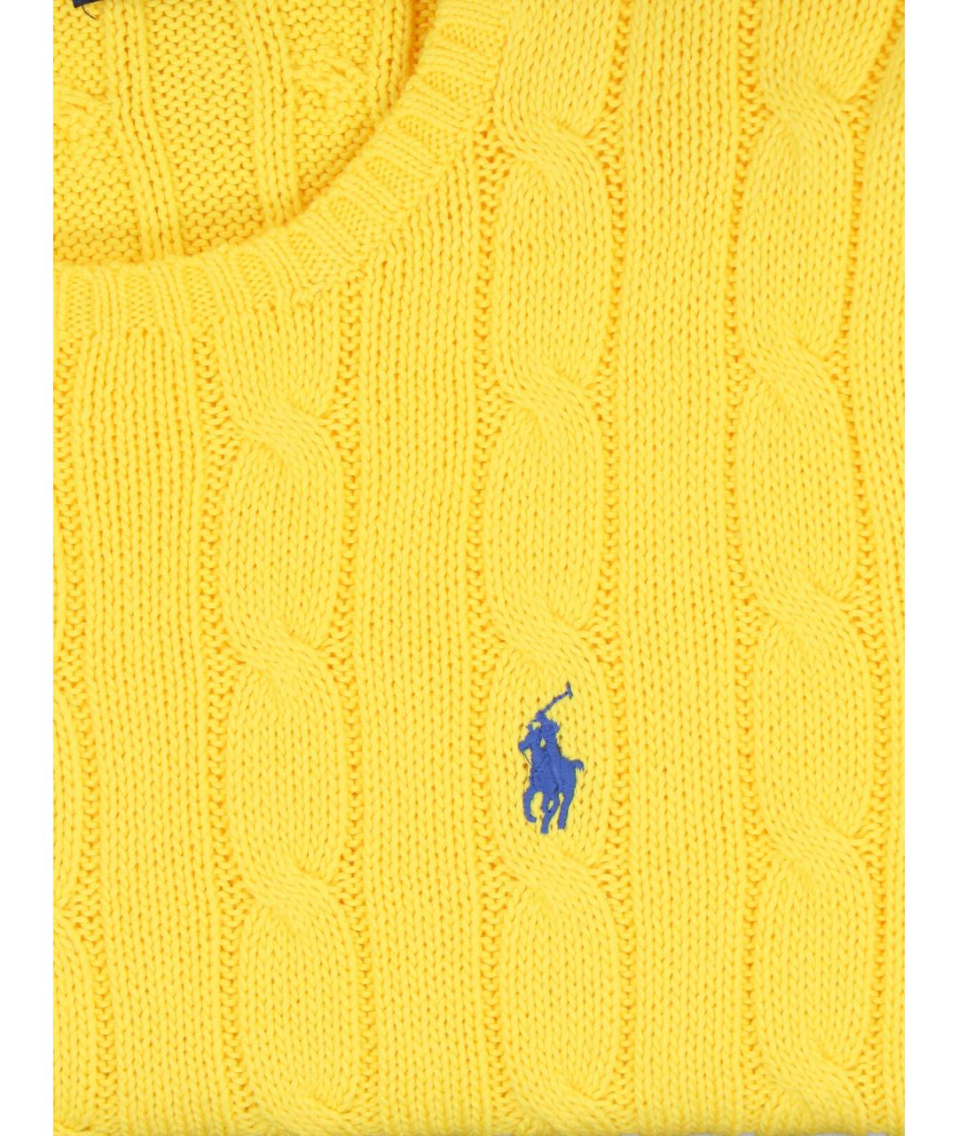 POLO RALPH LAUREN Желтый хлопковый джемпер / свитер, фото 3