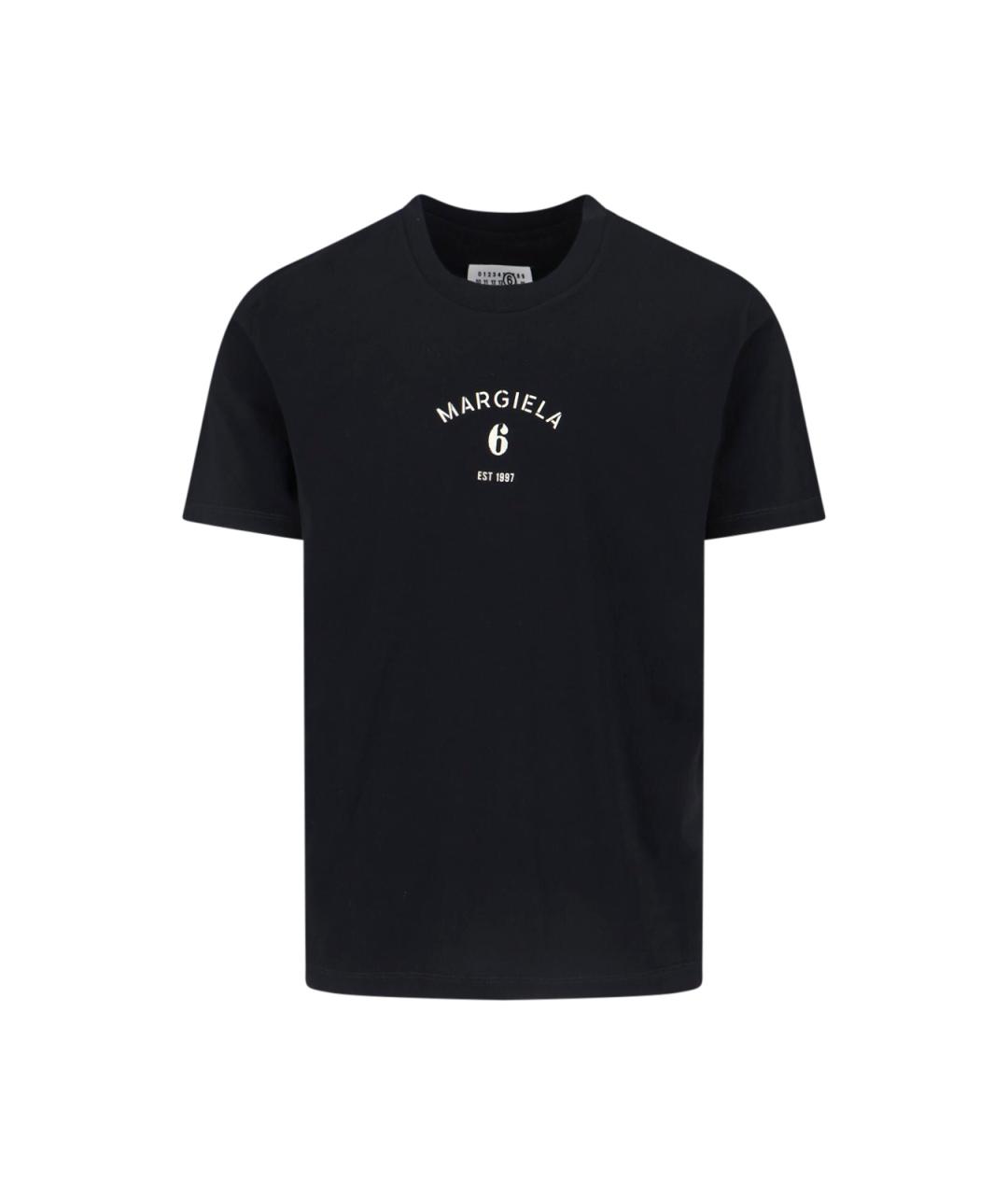 MM6 MAISON MARGIELA Черная хлопковая футболка, фото 1