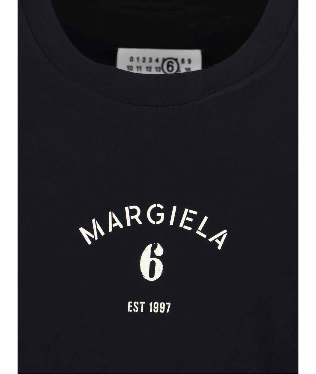 MM6 MAISON MARGIELA Черная хлопковая футболка, фото 3