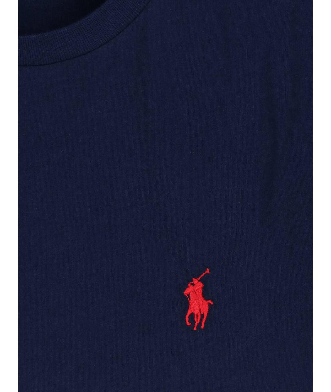 POLO RALPH LAUREN Синяя хлопковая футболка, фото 3
