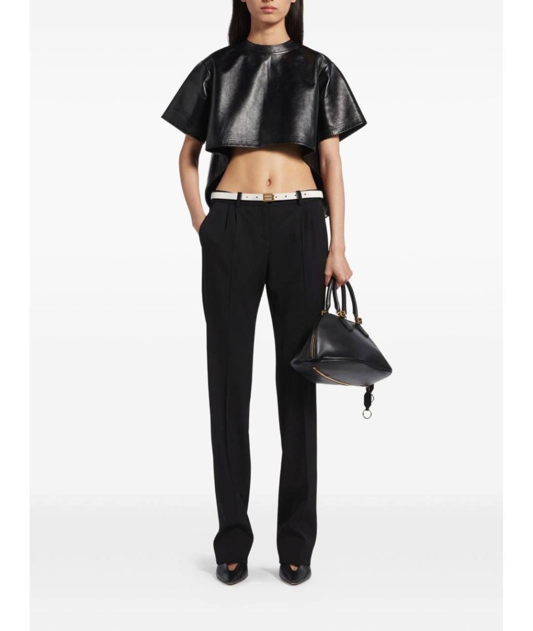 BALENCIAGA Черные шерстяные прямые брюки, фото 3