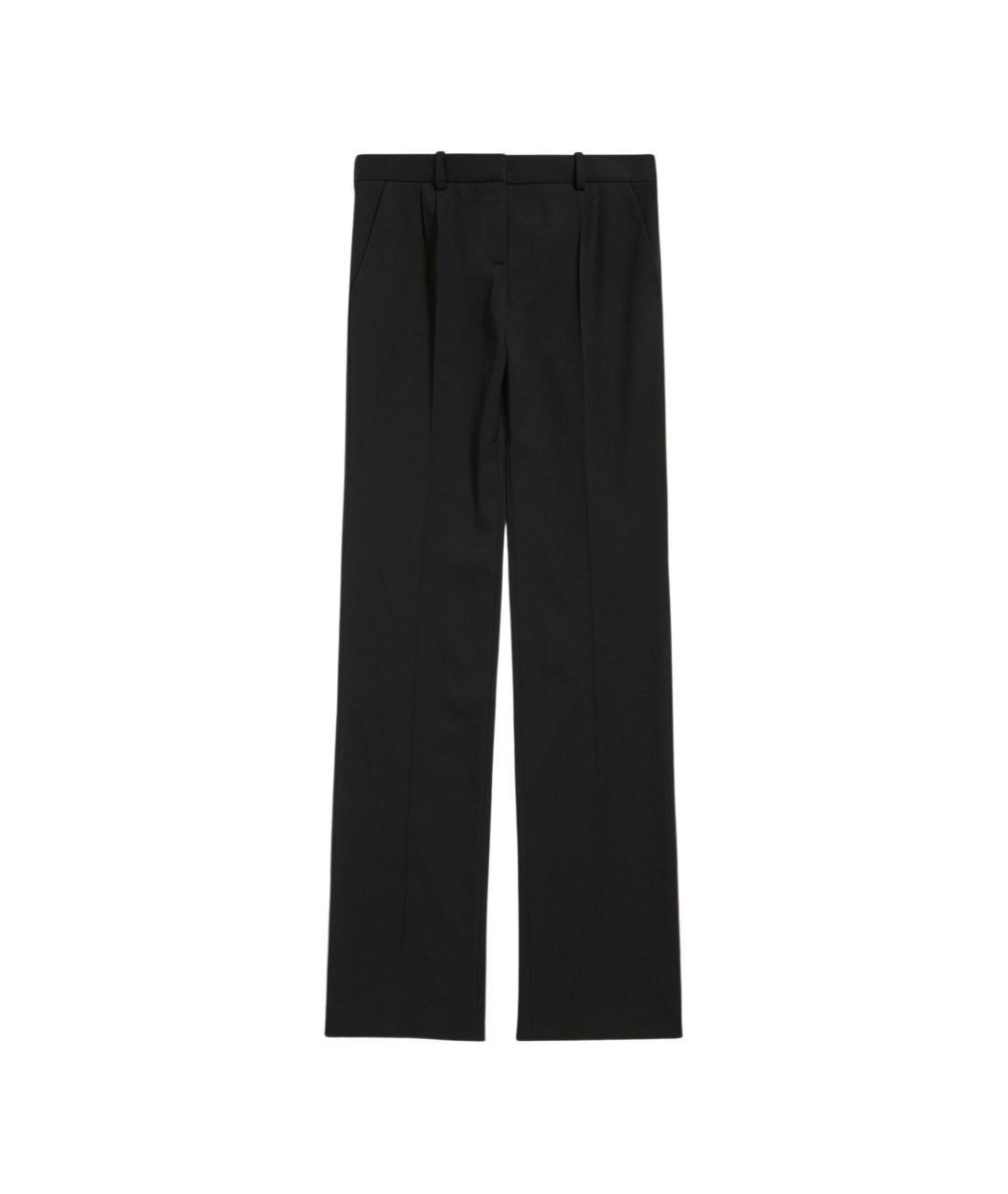 BALENCIAGA Черные шерстяные прямые брюки, фото 1