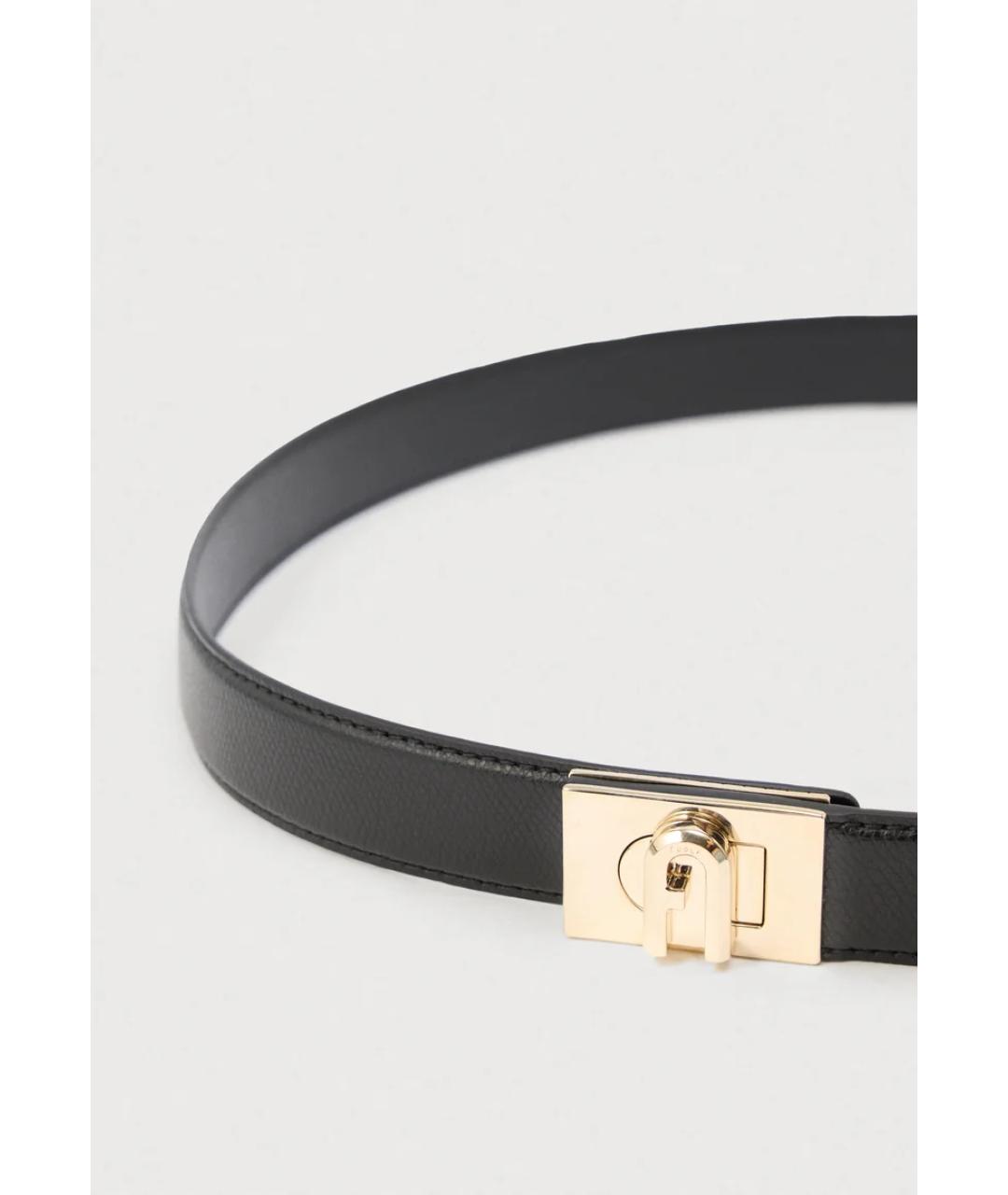FURLA Черный кожаный ремень, фото 3