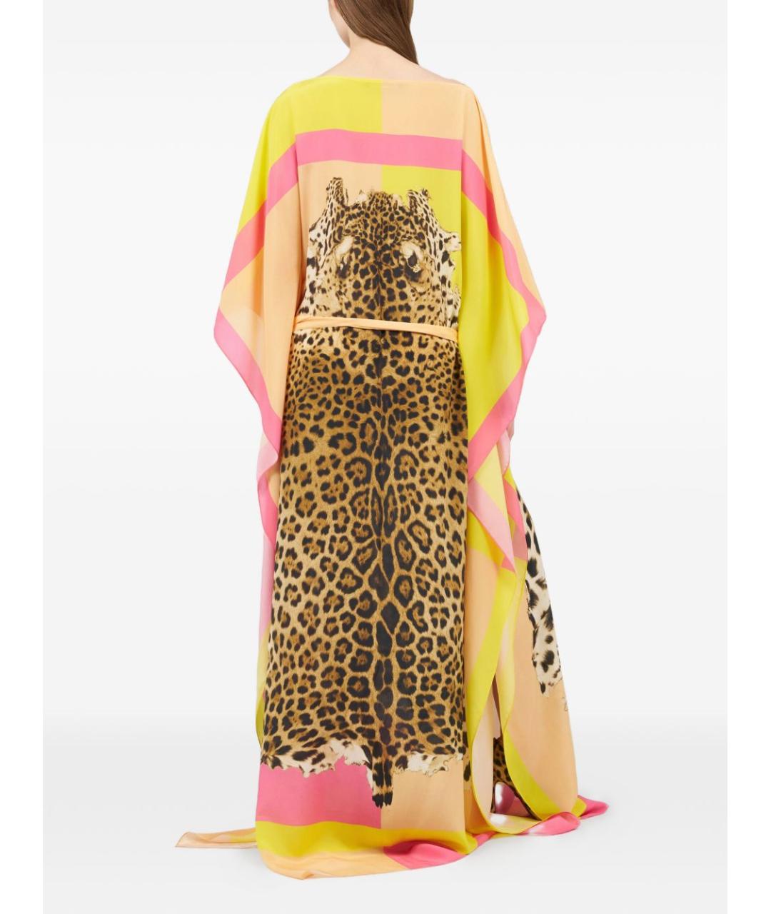 ROBERTO CAVALLI Мульти шелковое платье, фото 6