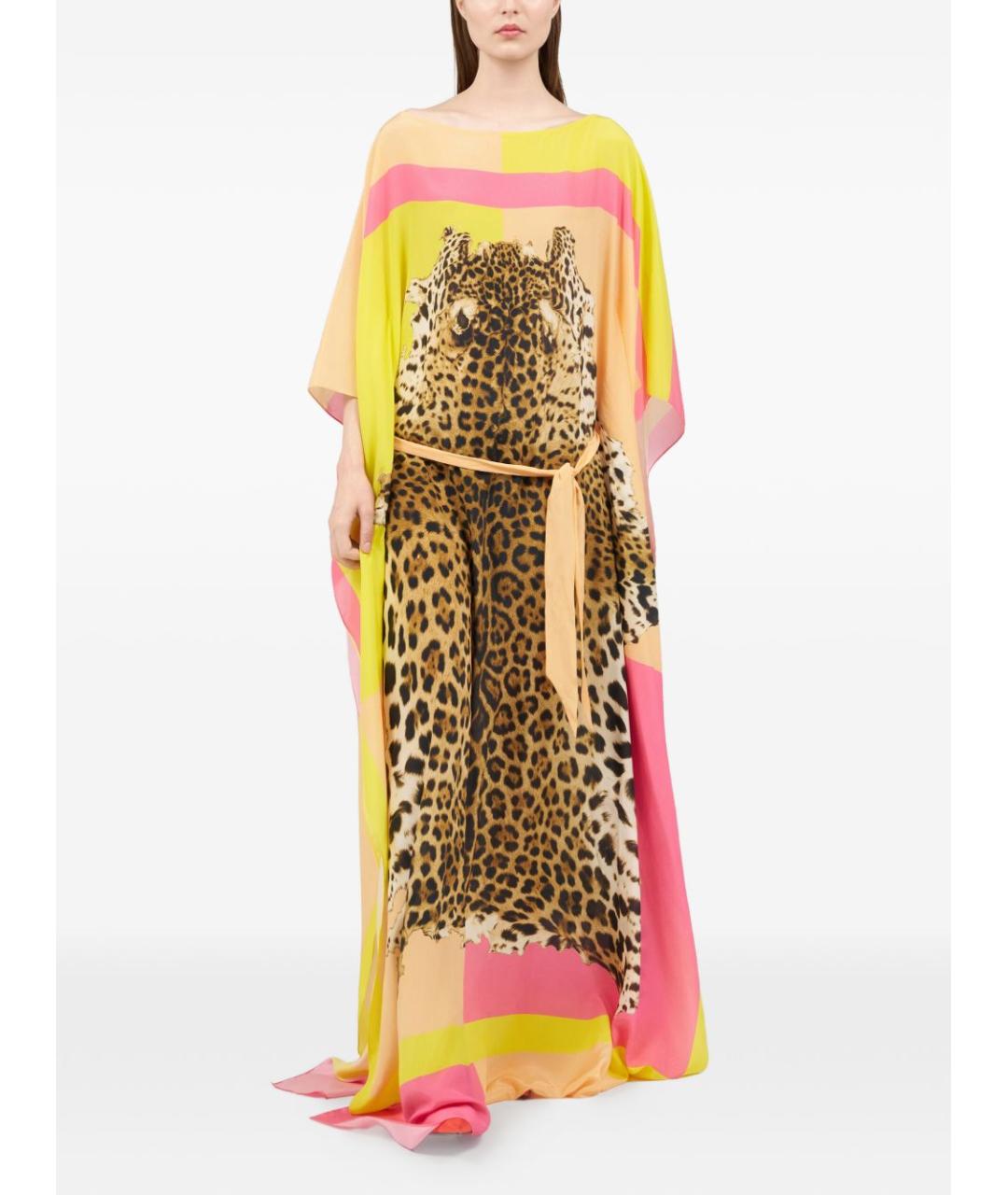 ROBERTO CAVALLI Мульти шелковое платье, фото 2