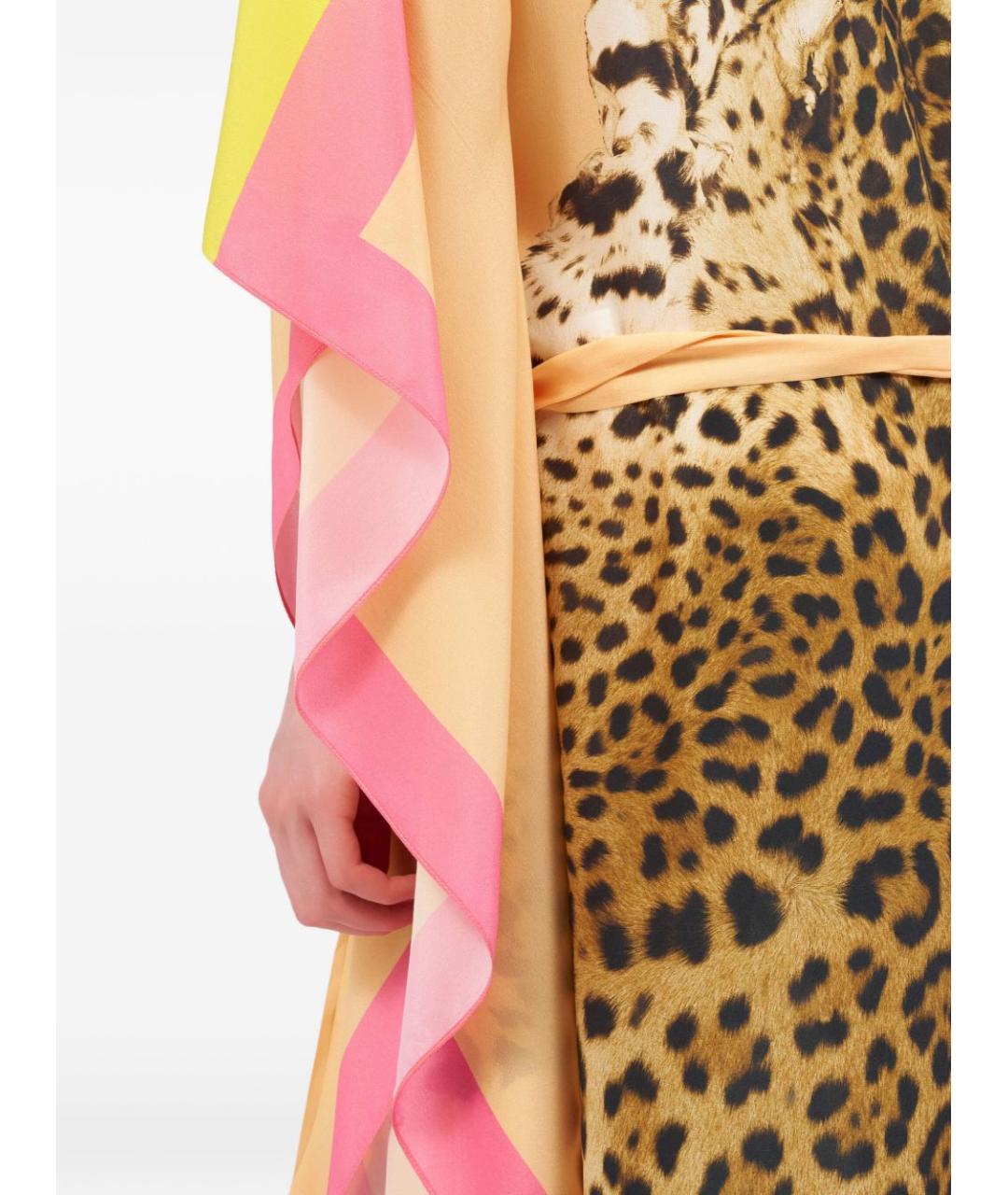 ROBERTO CAVALLI Мульти шелковое платье, фото 4