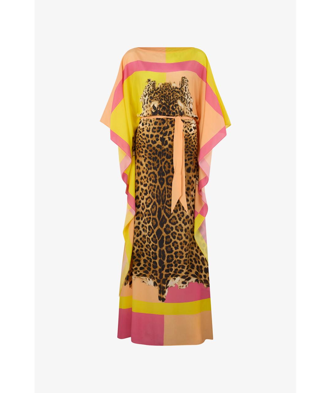 ROBERTO CAVALLI Мульти шелковое платье, фото 8