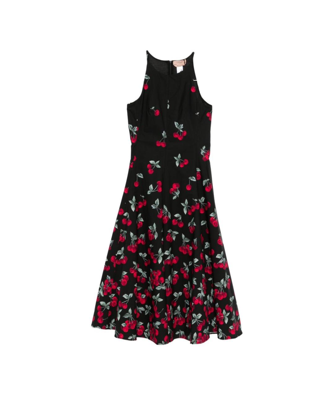 TWIN-SET Черное хлопковое вечернее платье, фото 1