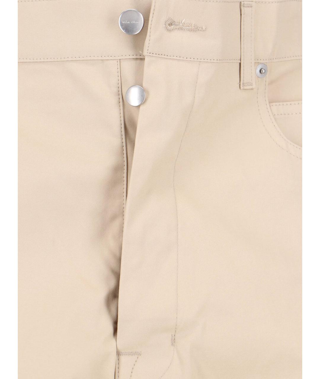 RICK OWENS Бежевые хлопковые повседневные брюки, фото 5