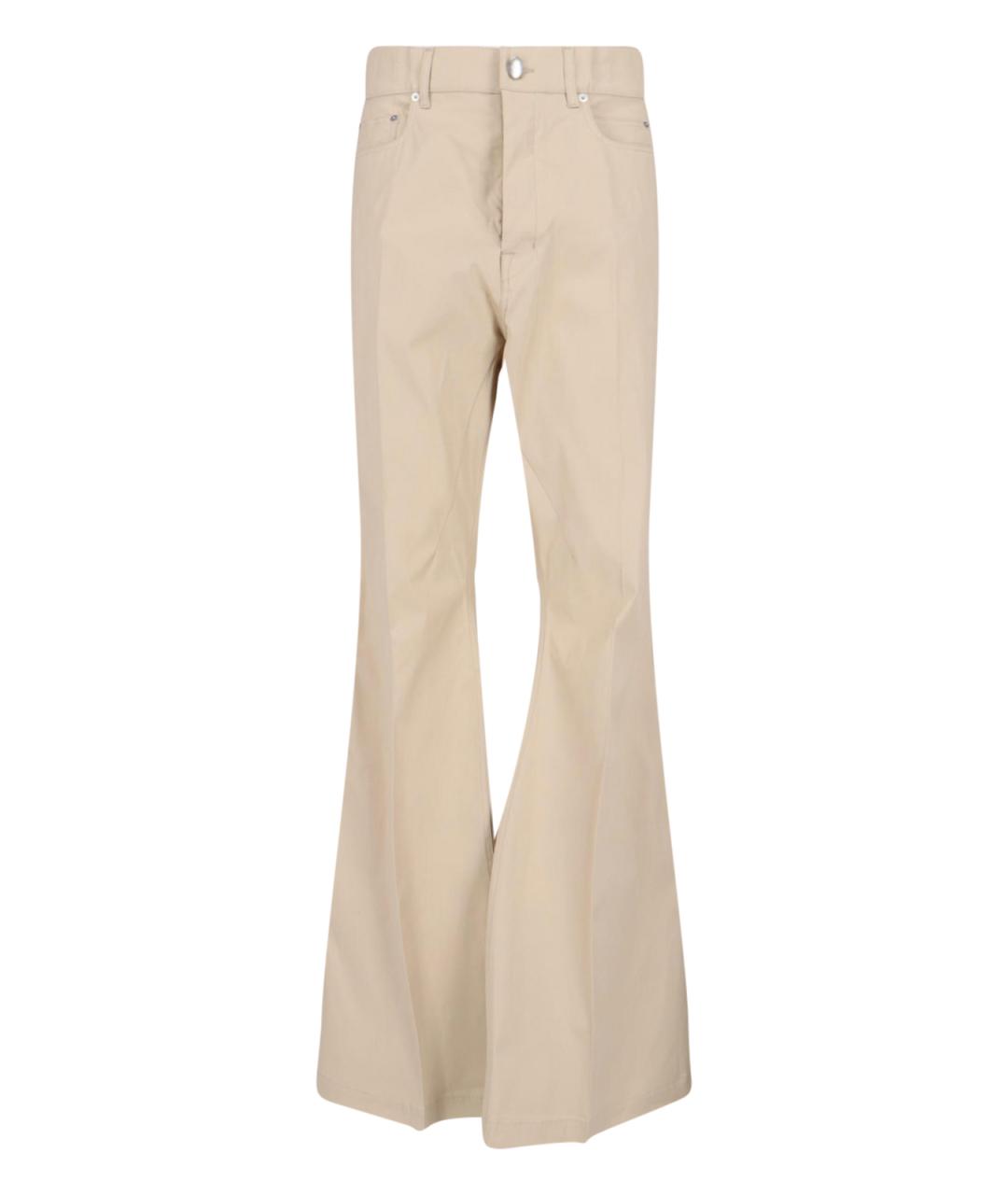 RICK OWENS Бежевые хлопковые повседневные брюки, фото 1