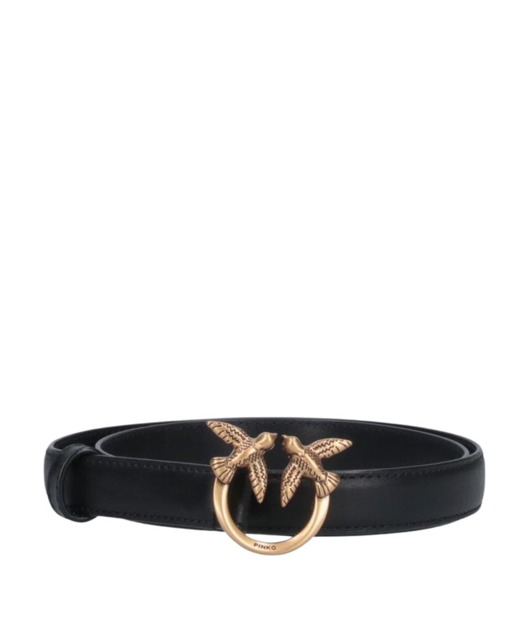 PINKO Черный кожаный ремень, фото 1