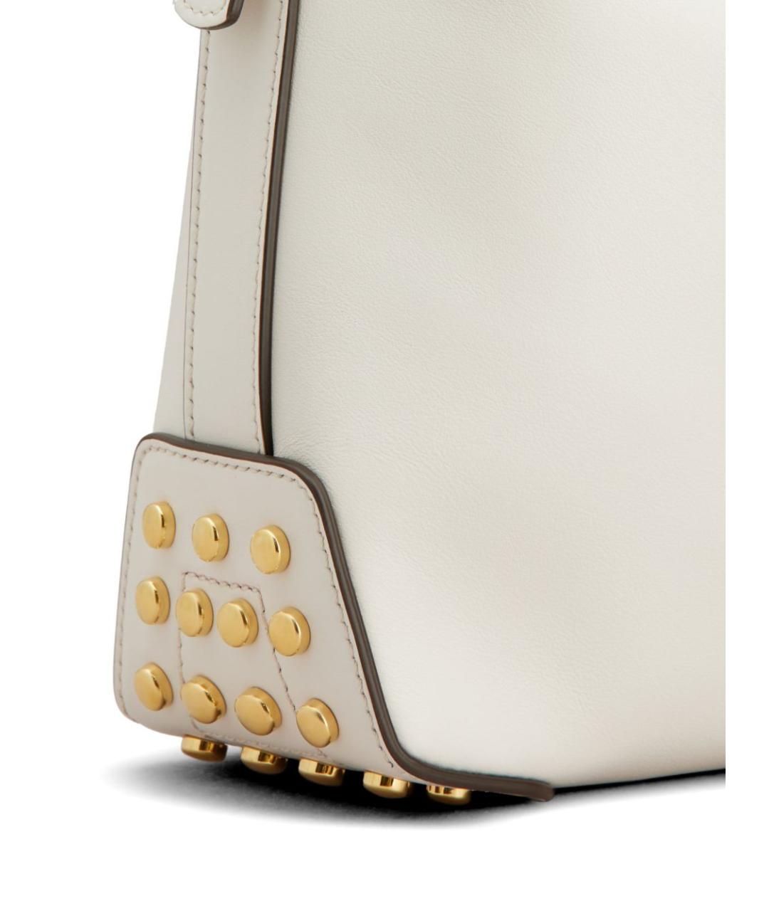 TOD'S Белая кожаная сумка тоут, фото 5