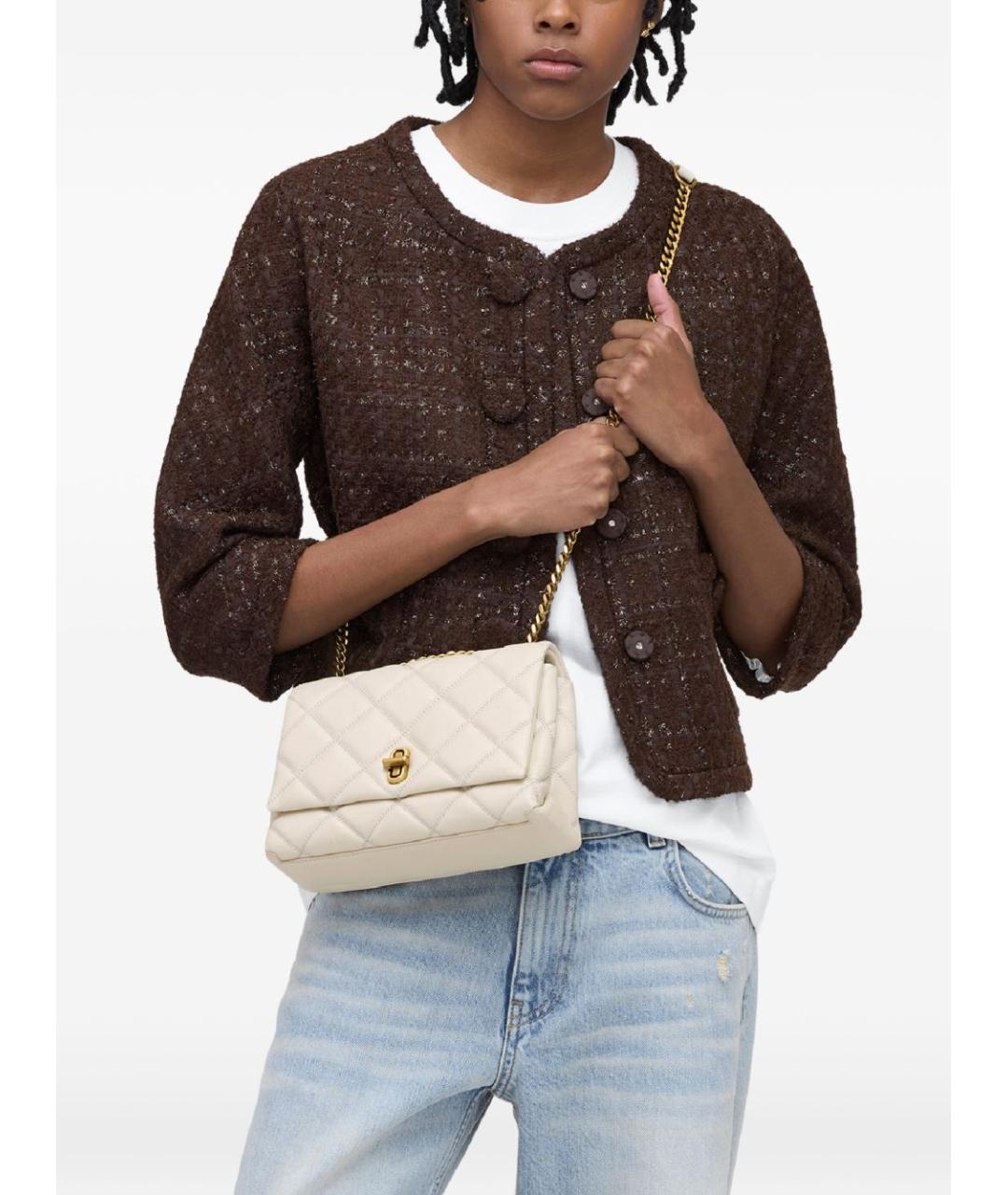 MARC JACOBS Белая кожаная сумка через плечо, фото 5