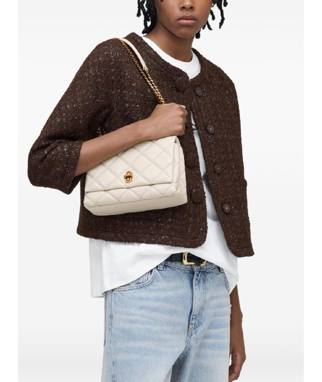 MARC JACOBS Белая кожаная сумка через плечо, фото 4