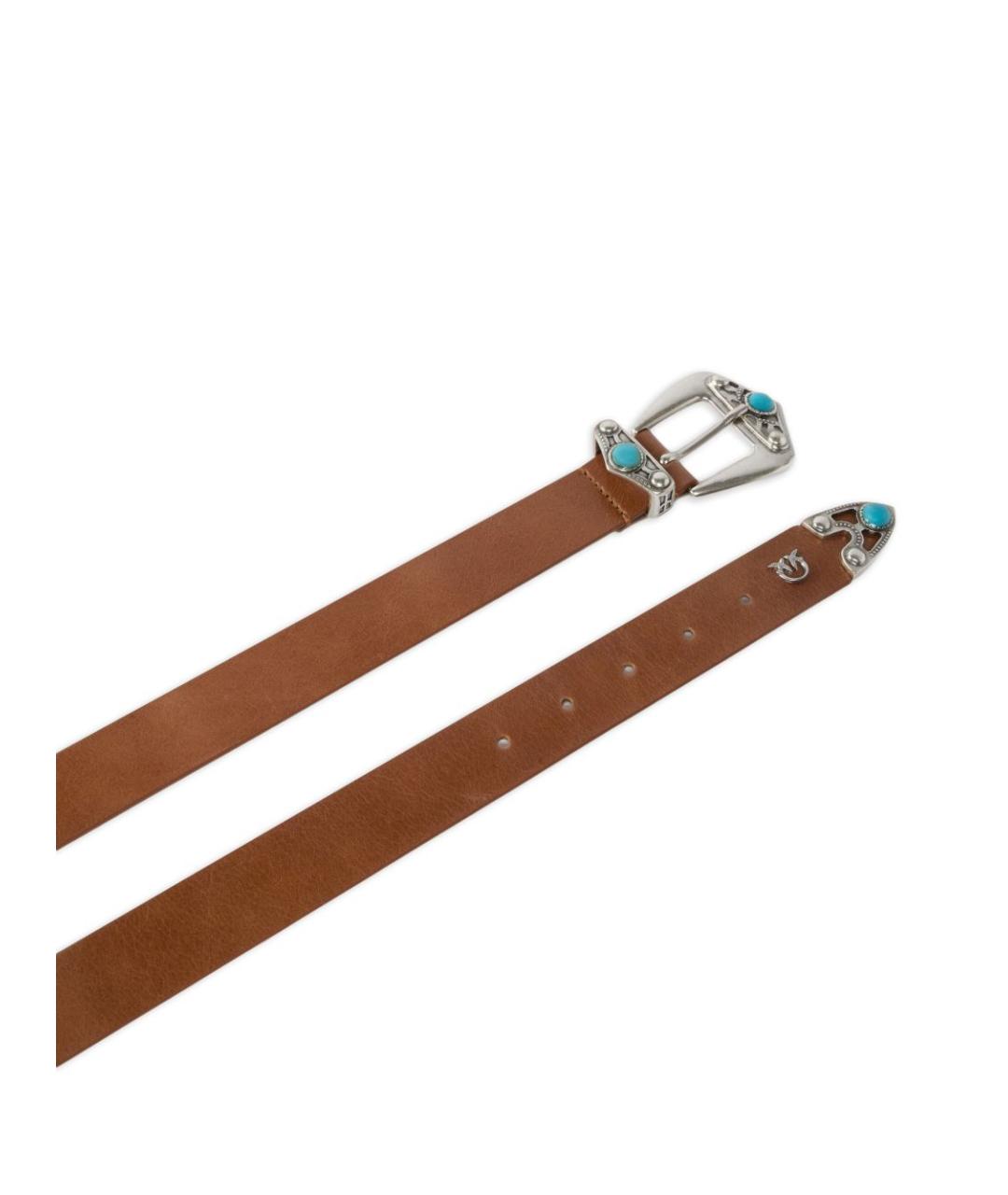 PINKO Коричневый кожаный ремень, фото 4