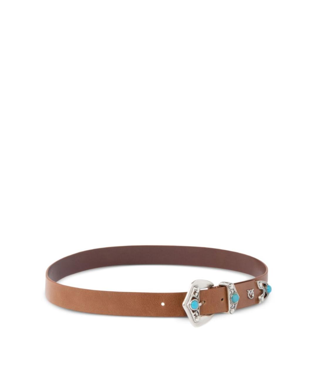 PINKO Коричневый кожаный ремень, фото 2