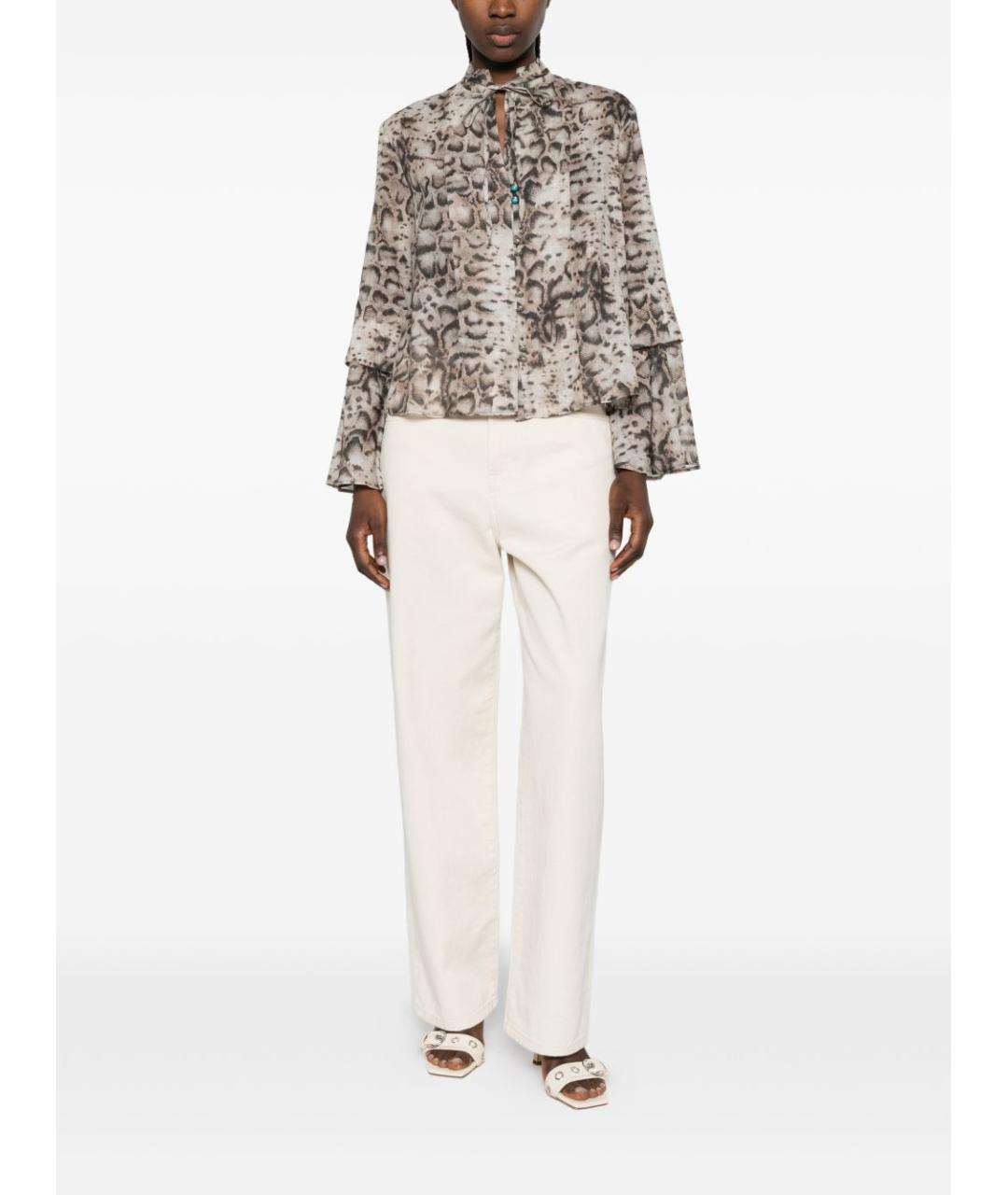 PINKO Бежевая хлопковая рубашка, фото 4