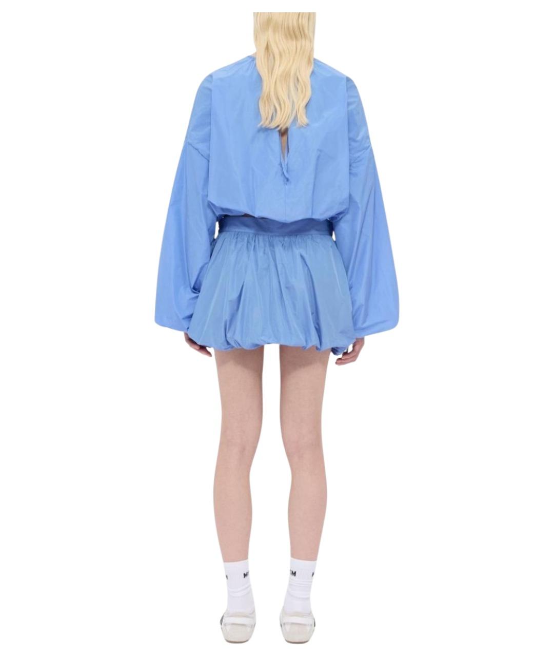 MSGM Голубая полиэстеровая юбка мини, фото 3