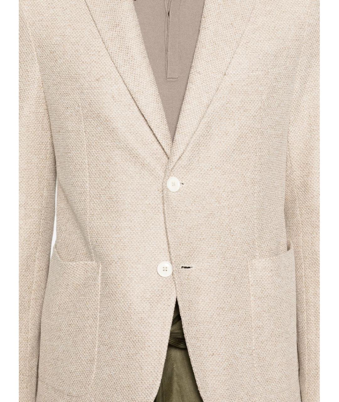 CIRCOLO 1901 Бежевый льняной пиджак, фото 3