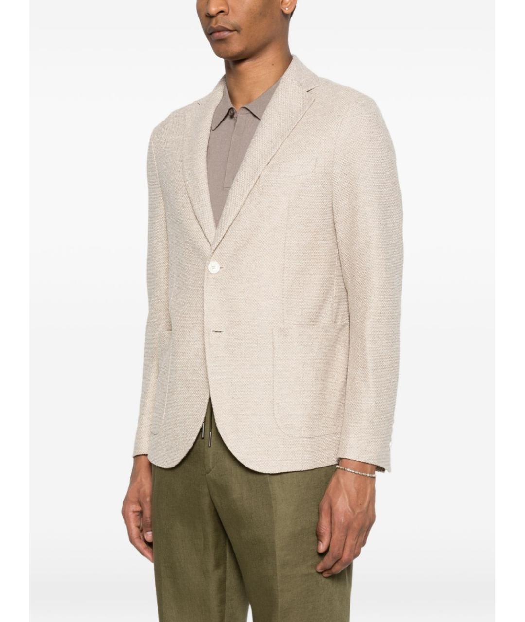 CIRCOLO 1901 Бежевый льняной пиджак, фото 4